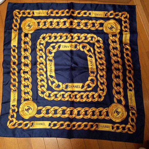 Chanel dark blue navy scarf - chanel,