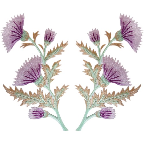 Pair purple pink thistle - purple,