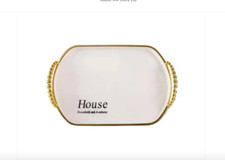 Oval Serving Tray with Gold