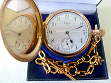 Antique Waltham gold filled hunter pocket watch P.S.Bartlett 17j just serviced