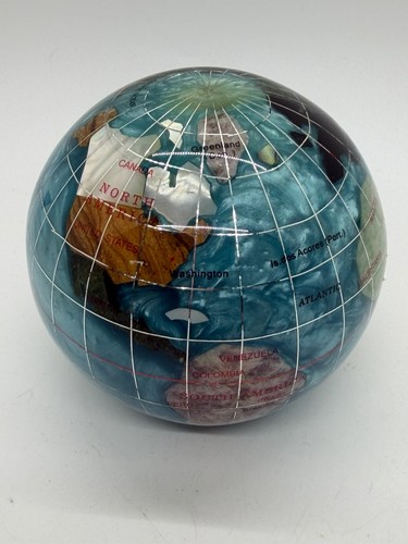 Vintage inlaid gem stone - stone, globe