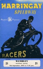 SPEEDWAY PROGRAMME - Haringay v Wembley (05.09) 1953