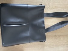 Black  Leather Claudia Canova Large Tote Shopping Bag with internal pouch