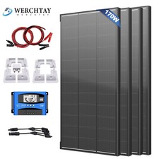 170W 200W 340W Watt 12V Mono Solar Panel Kit Battery Charger Caravan Shed RV