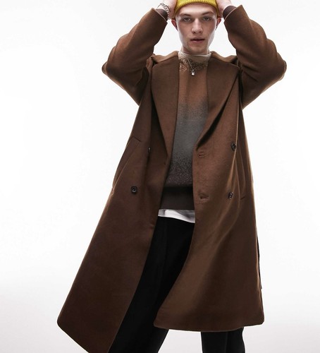 Topman belted overcoat - , in