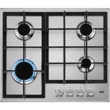 AEG 3000 Series 60cm 4 Burner Gas Hob - Stainless Steel HGE64200SM