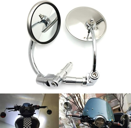 Chrome round motorcycle - round, 7/8"