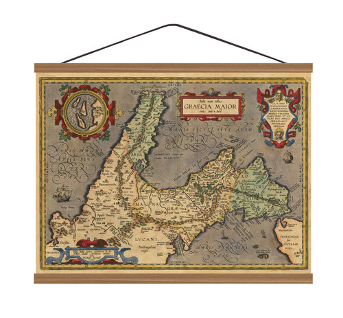 Antique map old - 1595, ancient