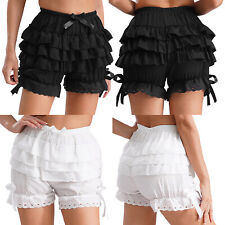 Women Bloomer Kawaii Shorts Pumpkin Pants Victorian Pantloons Lace Ruffle Shorts