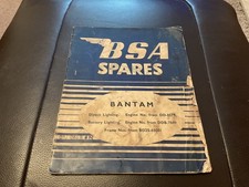 1957 BSA D1 Bantam Spares Parts Listing Manual Service Repair