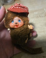 Vintage 1980s Monchichi Hugger Monkey Mini Baby Toy Clip 8cm