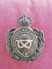 Kings Crown Staffordshire Constabulary Wreath Helmet Plate