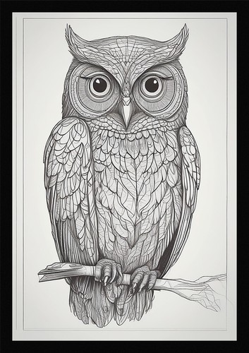 Moody owl framed - moody, wall