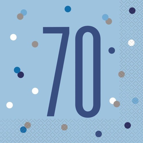 70th birthday napkins blue - birthday,