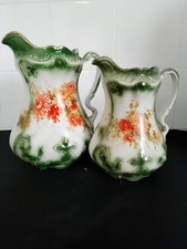 Vintage Ceramic Floral Water Jug Pitcher Vase beautiful colours Collectible