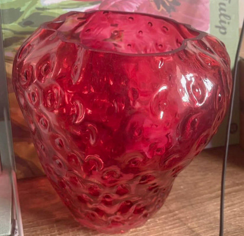 Red textured glass decorative - glass,