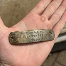 Antique / Vintage Brass Sign A. Almond Mill Street St Osyth Very Rare Unique 