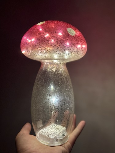 Led glass toadstool - led,