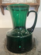 Emerald Green Art Glass Jug
