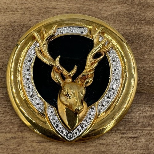 Vintage stag brooch gold - vintage,