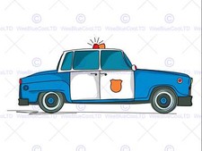 NURSERY AMERICAN POLICE CAR BLUE WHITE COPS KIDS BEDROOM ART POSTER MP4342B