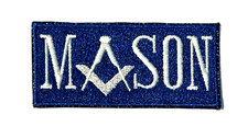 Fully Embroidered Blue/White Mason Sew on or Iron on (TG) Patch Badge