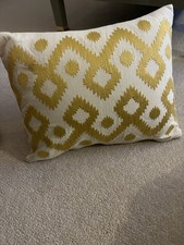 John Lewis Natural And Yellow Embroidered Cushion