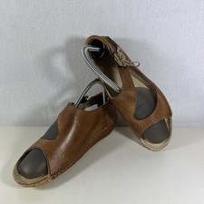 Pavers Tan Leather Wedge