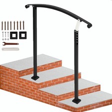 Outdoor Handrail for 0–3 Steps Wrought Iron Stair Railing with Kit Nisorpa