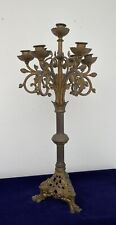 Antique French 7arms Solid Brass Gilt Candelabra