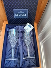Pair of Stuart Crystal Tewkesbury Wine Glasses in original box excellent 