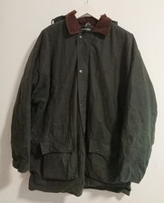 Mens STORMAFIT Country Wear Hooded Green Waxed Quilted Jacket Size 2XL XXL USED