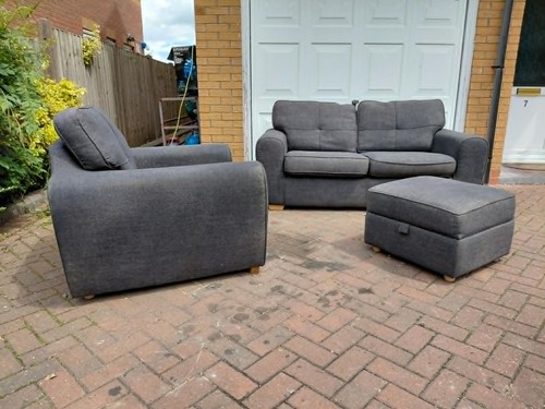 Grey seater with armchair - grey, 2