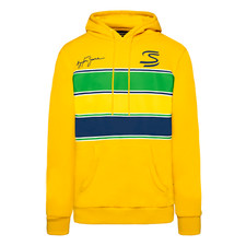 Ayrton Senna Official Formula 1 Men's Legacy Stripe Pullover Hoodie Sweatshirt