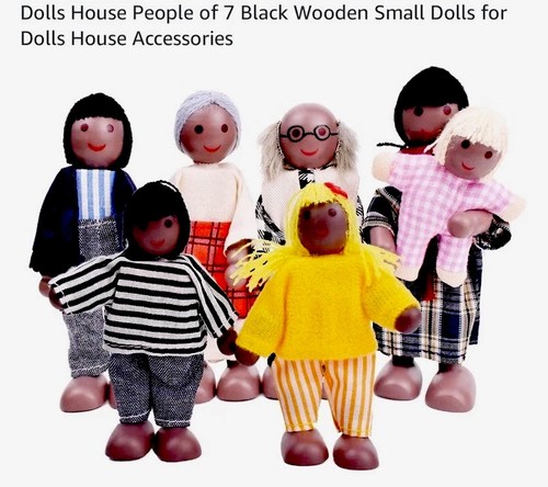 Black wooden dolls house - black,