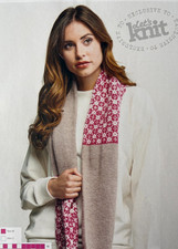 Tina Barrett knitting pattern ladies DK fair isle panel long snood scarf