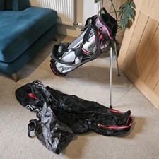 Big Max Dri Lite 7 Pink & Black Golf Club Bag Club Head Cover & Waterproof Cover