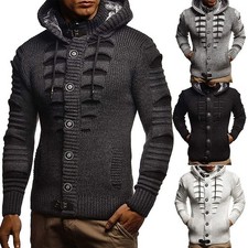Hot Sweater Men Hooded Knitted