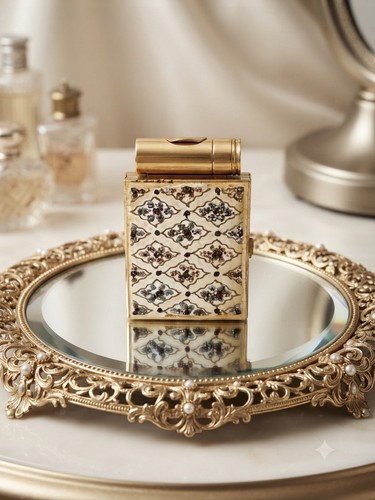 Vtg gem powder compact - gem,