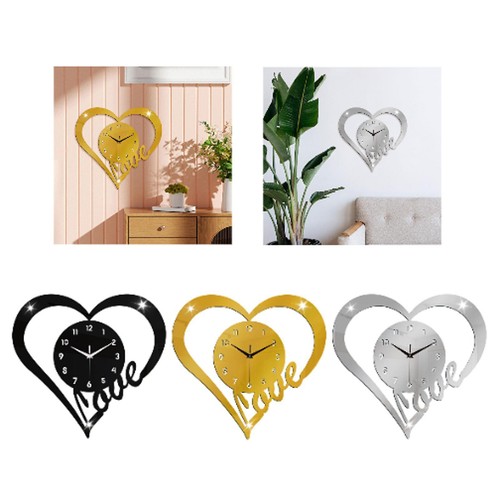 Heart shaped wall clock - wall, no