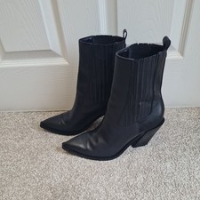 Sam Edelman Women's Mandey Western Ankle Chelsea Bots - Size 6 - Black leather