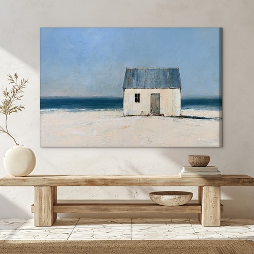 Beach hut canvas - beach, art