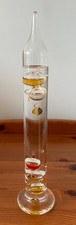 Glass Galileo Thermometer 11" Tall 5 Balls Multicolour Perfect Condition