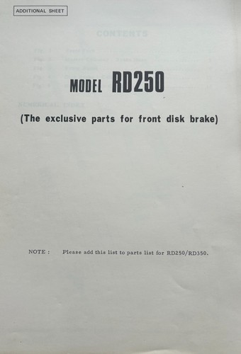 Yamaha rd250 supplementary - yamaha,