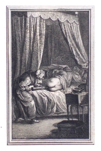 Old antique print erotica - print,