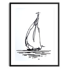 Original Sailboat Art Modern