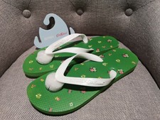 Women’s Cath Kidston Slides Flip Flops Garden Green Flowers Size UK 5-6 Sandals