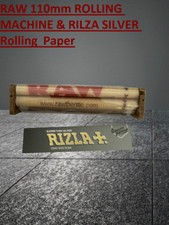 RAW KING SIZE ROLLER ROLLING MACHINE 110mm AND 1 RIZLA SILVER KING  SIZE BOOKLET