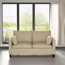 2 Seater Linen Fabric Loveseat