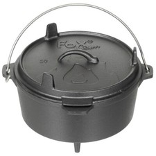 Fox Outdoors Dutch Pot Oven Cast Iron Cooking Pot 3.8 ltr Camp Fire